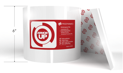 ARMOR UP 6"x60" Clear Gloss Paint Protection Film- 8-mil Thick TPU Automotive Protector Wrap